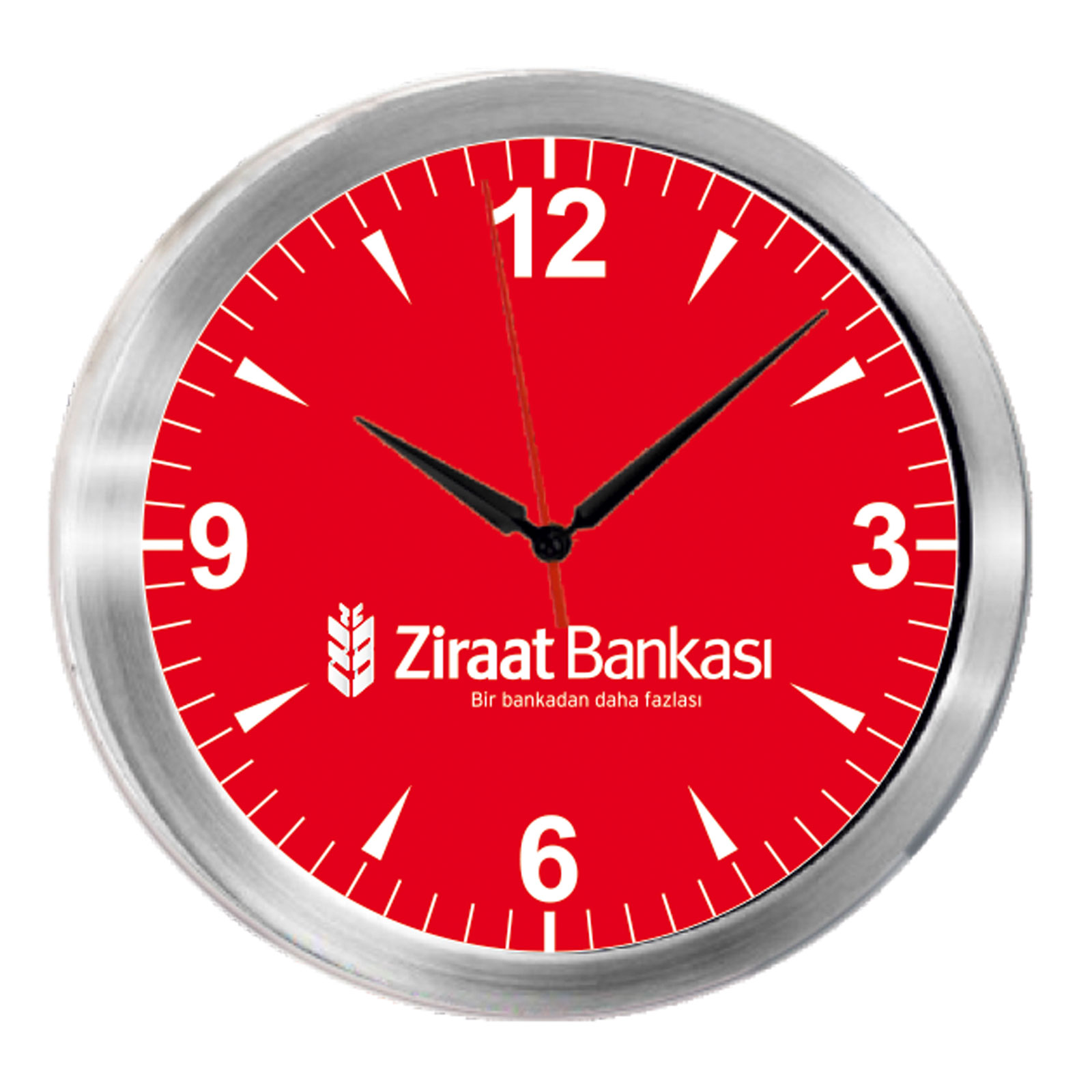 TRİTON091 GÜMÜŞ METAL KASA DUVAR SAATİ (350 MM) 3