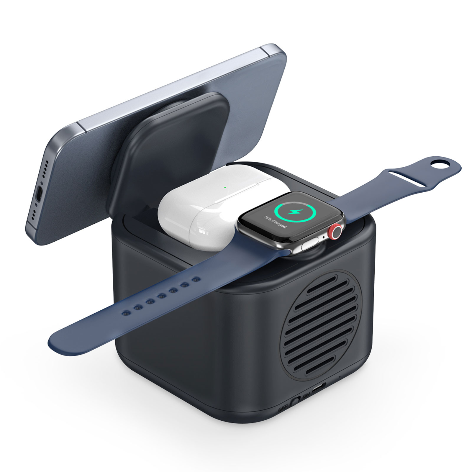 LOTUS SİYAH HOPARLÖR VE WIRELESS SARJ STANDI 3