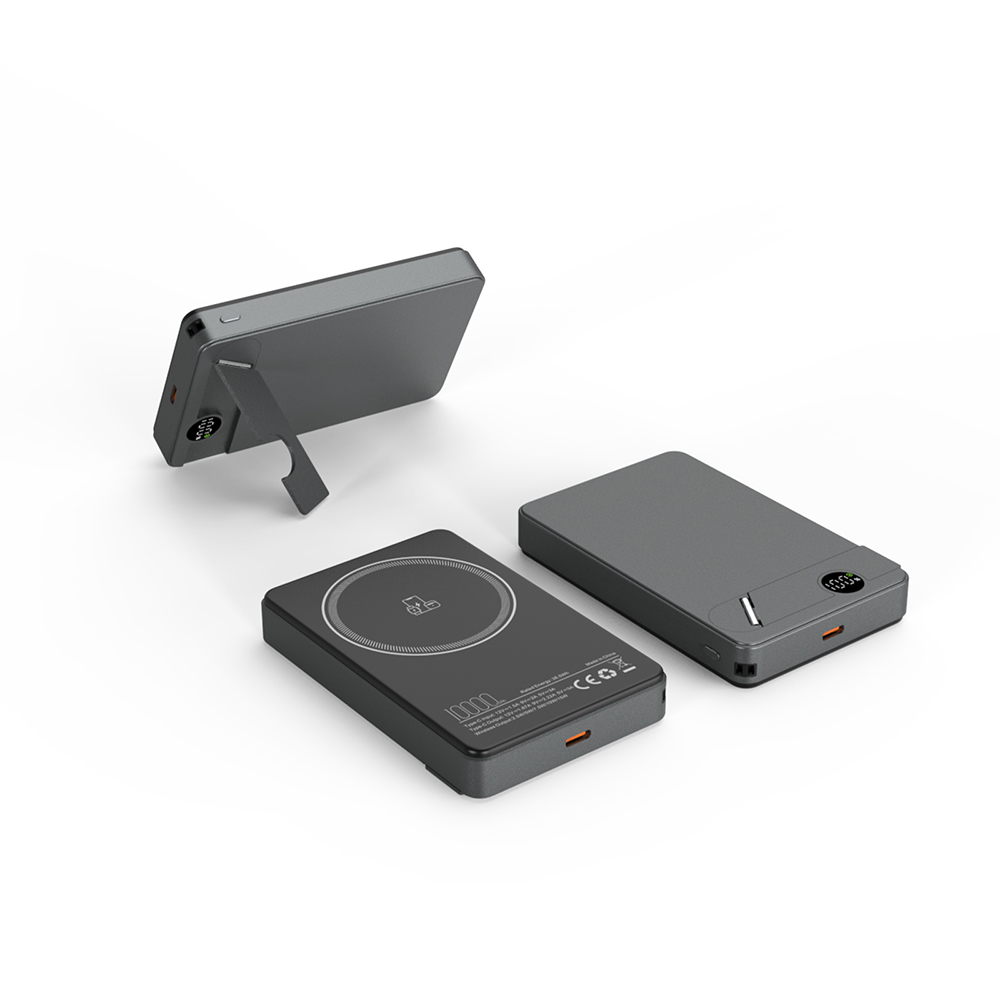 KİLYOS 10.000 MAH SİYAH MAGSAFE & WIRELESS STANDLI POWERBANK 2
