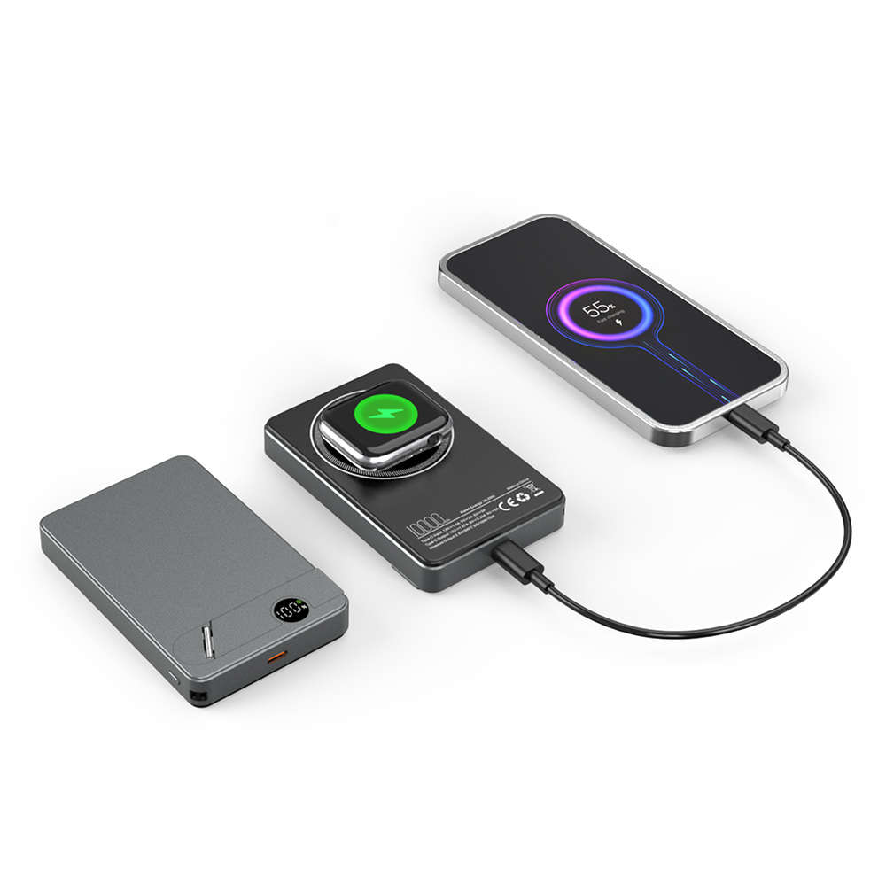 KİLYOS 10.000 MAH SİYAH MAGSAFE & WIRELESS STANDLI POWERBANK 3