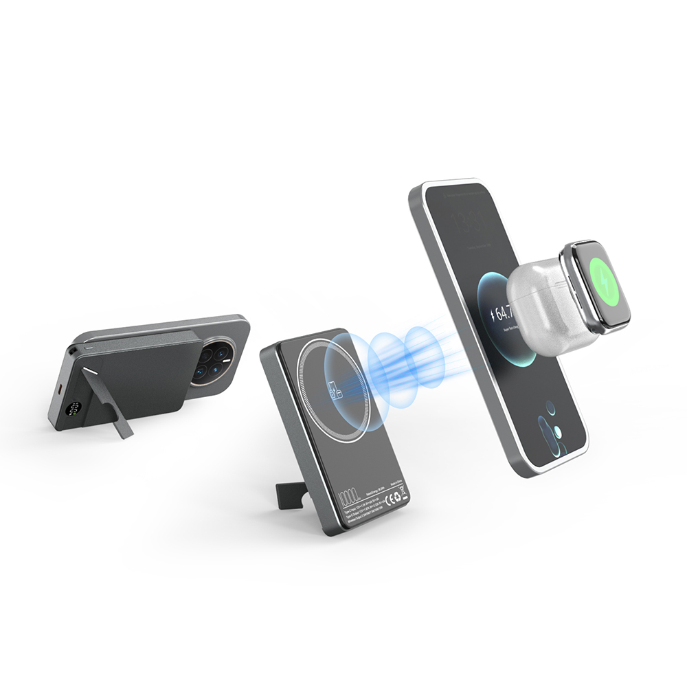KİLYOS 10.000 MAH SİYAH MAGSAFE & WIRELESS STANDLI POWERBANK 5