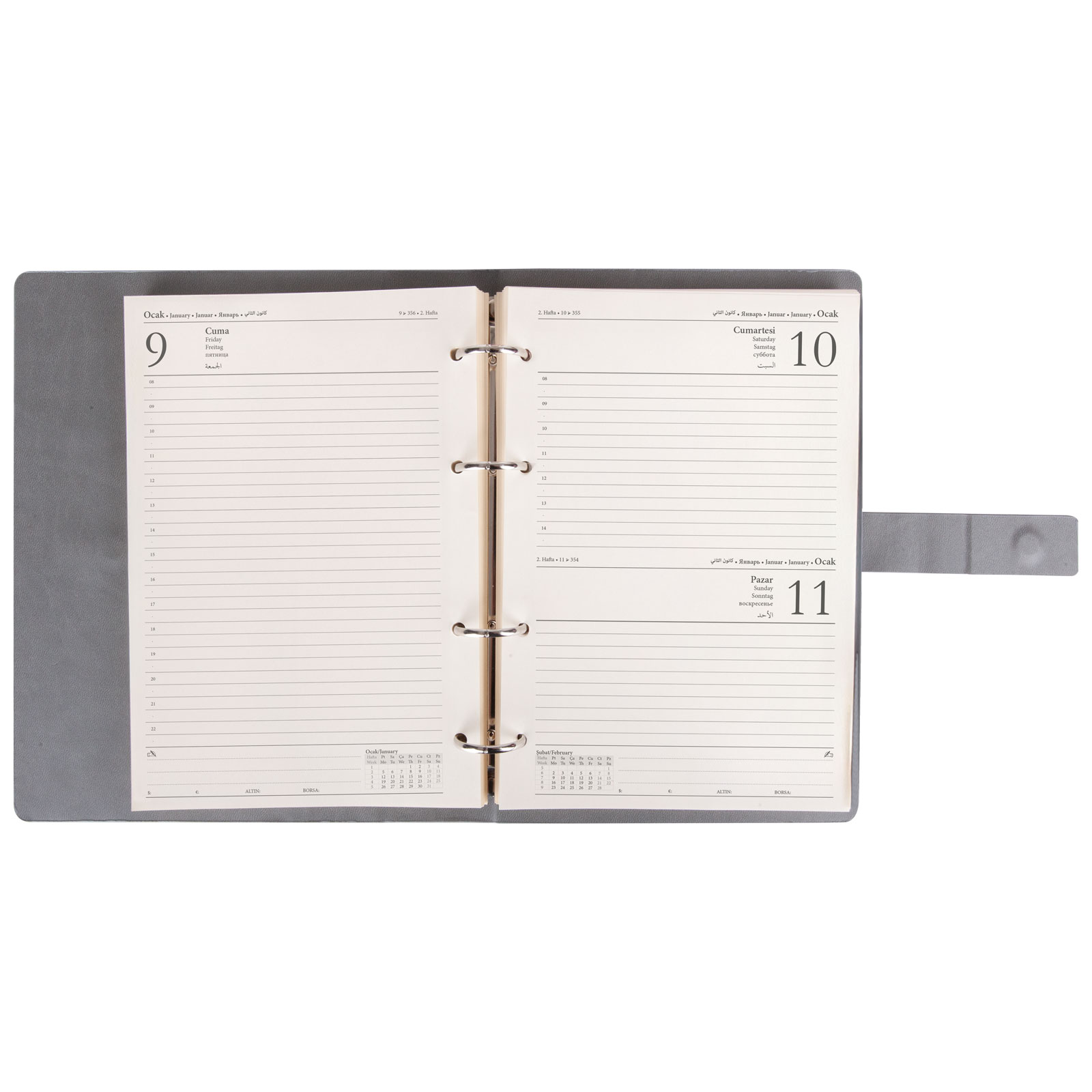 BİRLİK SİYAH ORGANİZER AJANDA (17,5x22,5CM) 2